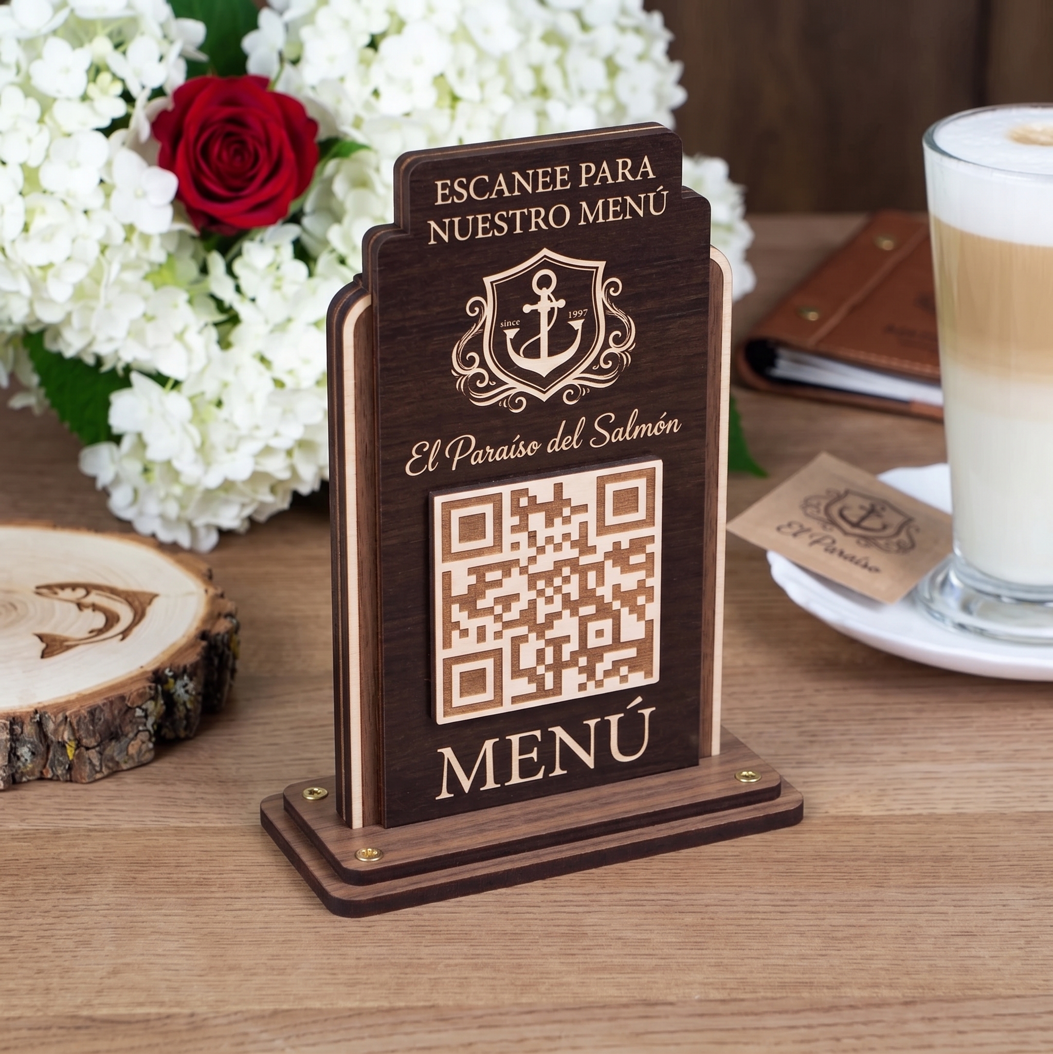 Display QR de Lujo para Carta de Vinos y Sommelier