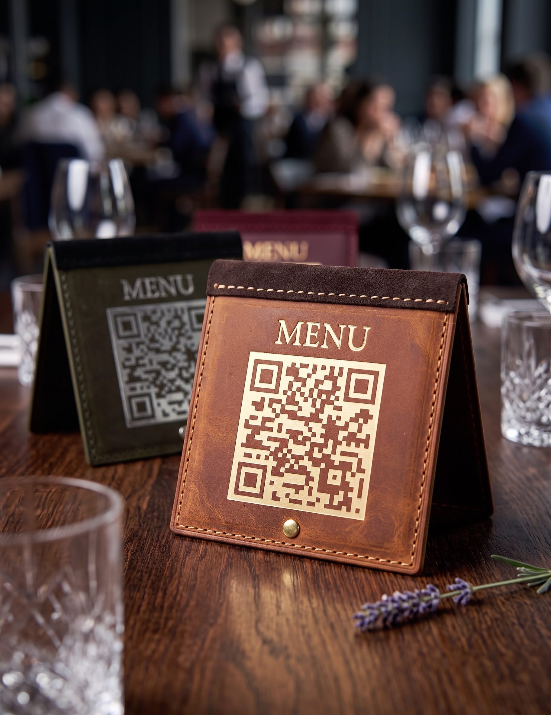 Menú de Mesa en Cuero con QR VIP
